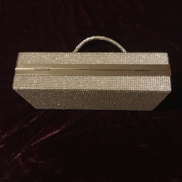 Bling Rectangle Evening Tote Clutch Crossbody Bag - Picture 5 of 10